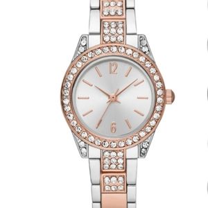 Private Label rose gold/silver tone watch